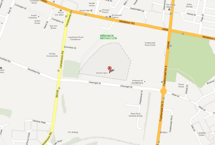 Street map to find our Oldham site